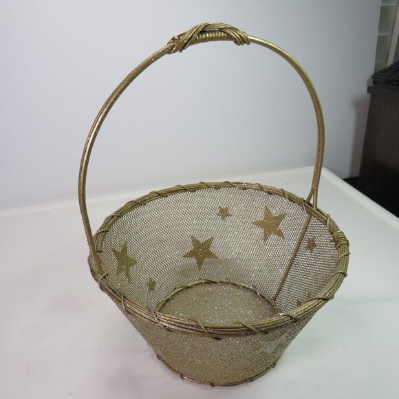 Other - Star-y Champagne Gold Wire Basket (Glittered in Silver) very sturdy